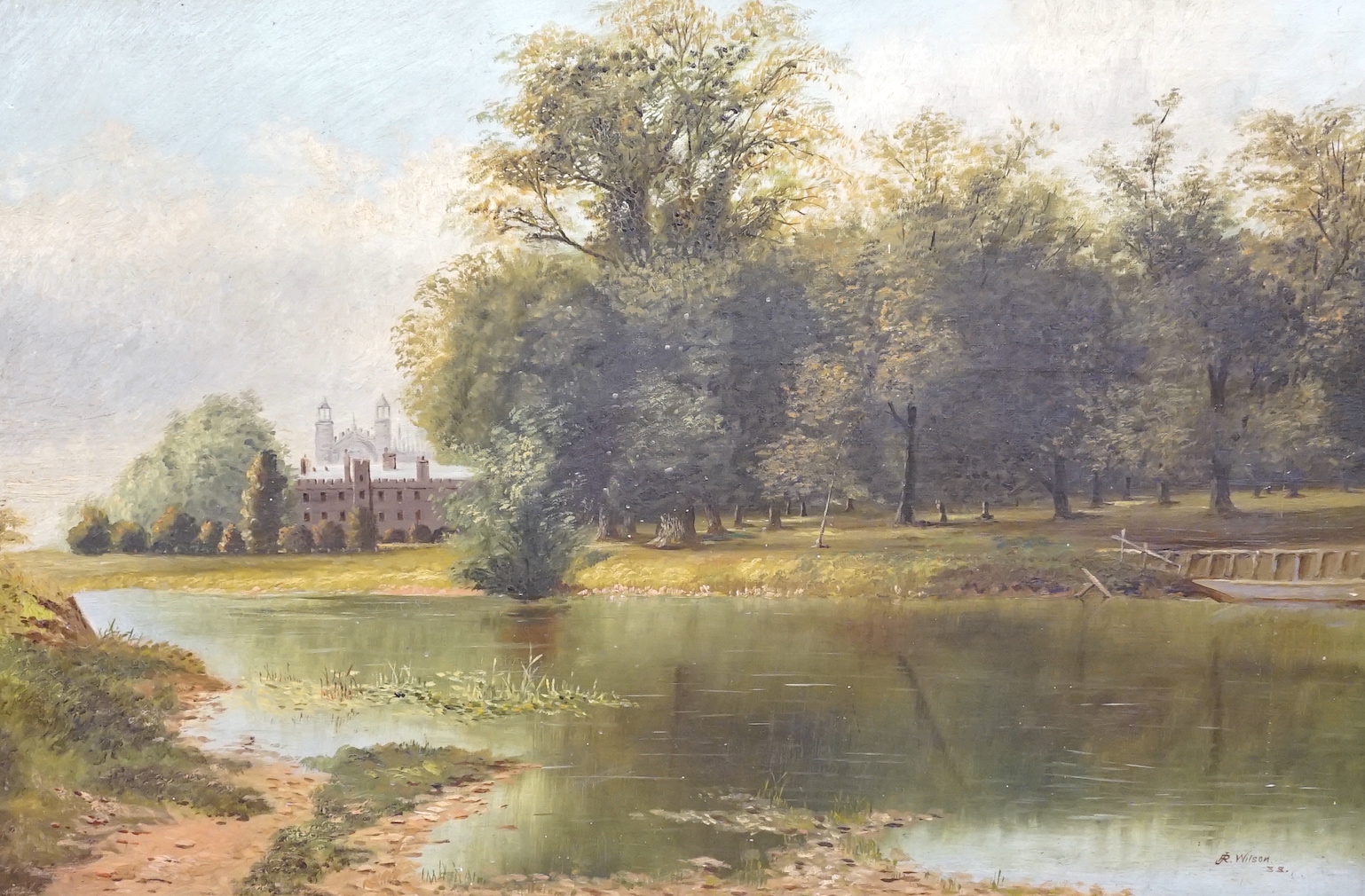 J. R. Wilson (19th C.), oil on canvas, 'Eton College from the river', signed and dated '88, 50 x 75cm